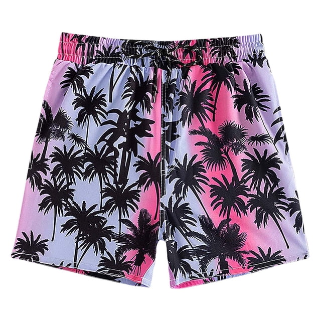 MIASHUI Boys Swim Trunks Summer Print Shorts Beachwear Clothes,Light Purple,6-7 Years