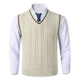 thumbnail image 1 of SHIXIAOO Male Knitted Vest Vest V Neck Sleeveless Padded Sweater Vest Open Cardigan plus Man Sweater for Men Sweaters for Men Cardigan Open Front with Hood Cropped Cardigan Sweaters for Men Sweaters, 1 of 8
