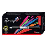 BIC Intensity Marqueurs permanents noirs, Fine Point, 24-Count Pack de marqueurs noirs avec poignée antidérapante pour le confort et le contrôle