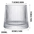 thumbnail image 3 of Outdor Ribbed Old Fashioned Whiskey Glasses Vertical Ridged Crystal Tumbler 10oz Heavy Base Clear Glass Cups For Cocktails & Home Bar, 3 of 6