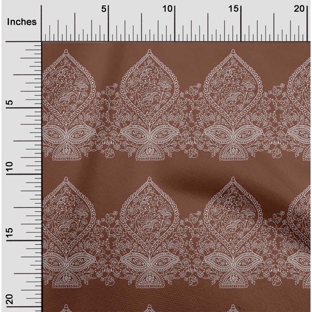 oneOone Silk Tabby Fabric Leaves & Floral Block Decor Fabric Printed BTY 42 Inch Wide