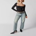 thumbnail image 2 of Women‘s Bodycon Square Neck Long Sleeve Shirts Slim Fit Tops Basic Blouse Tee Tops, 2 of 6