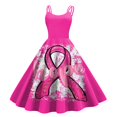thumbnail image 1 of TJAZFJPA Robes d'Invitée de Mariage Femmes Robe Cancer Femmes Robe Cancer Ruban Rose Sensibilisation au Cancer Imprimé Sans Manches Robe des Années 1950 Plus Forte Que le Cancer Robe à Manches Courtes Motifs de Robe pour Femmes Couture, 1 of 3