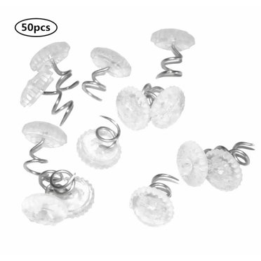 Goupilles Torsadées à Têtes Transparentes pour Rembourrage, Housses et Jupes de Lit, 0,5 Pouces, Ensemble de 50