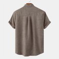 thumbnail image 4 of Babysbule Chemises pour Hommes Liquidation T-Shirt pour Homme Col Rond Poche Bouton Uni Coton Lin Manches Courtes, 4 of 7