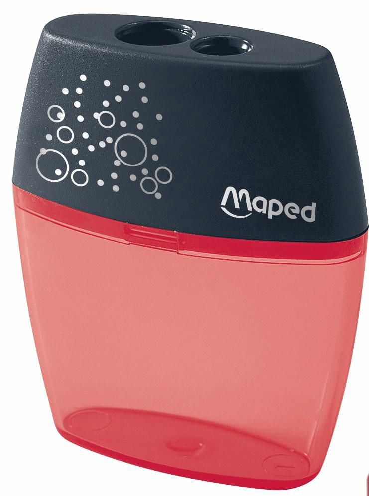 Pencil Sharpener Shaker 2 Holes large Canister Red - Manual 2 Holes sharpener