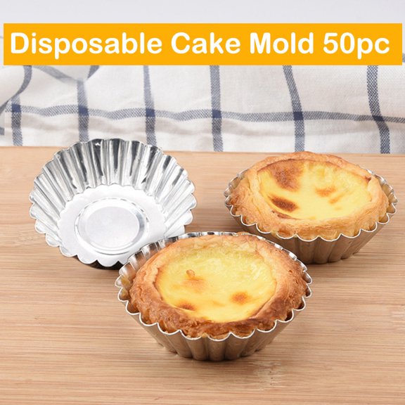 Moule à Tarte 2 Pcs Moules à Gâteau en Aluminium pour Cuisson Moule à Cupcake Doublé Moule à Gâteau Outil de Moulage Durable pour Cuisines