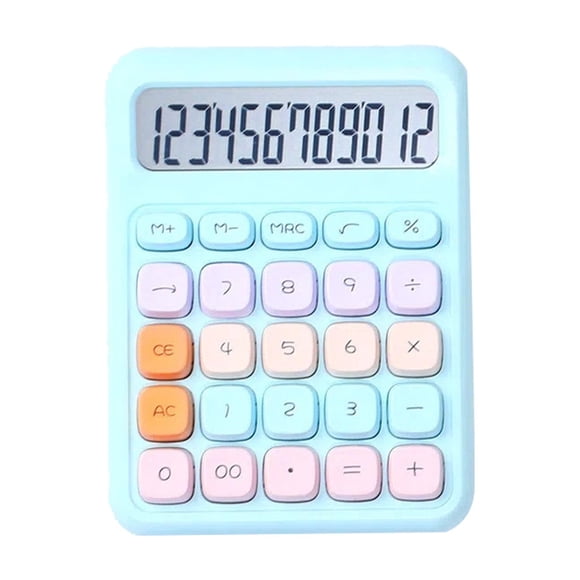 Vwrxbz Calculatrice Clé Mécanique Ordinateur Scientifique à 12 Chiffres, Portable avec Double Alimentation pour Bureau et École