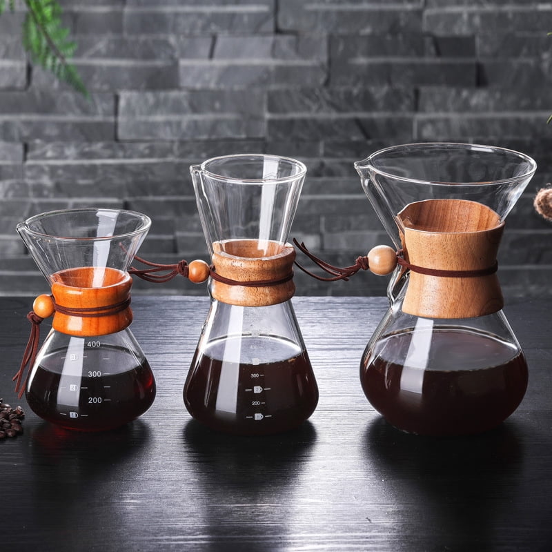 Minimalist Home Drip Coffee Maker Set with Glass Filter Cup - Compact 600ml High Coffee Pot for Small Households, Portable Design, Affordable Daily Brewing Solution for Modern Kitchens