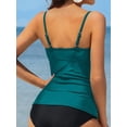 thumbnail image 5 of Charmo Women's High Neck Tankini Tops Only Tummy Control Swimsuit Top Ruched Swim Top Without Bottoms, 5 of 5