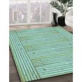 thumbnail image 3 of Ahgly Company Tapis Rond Lavable en Machine Intérieur Transitionnel Moyen Vert Mer, 3 Pieds Rond, 3 of 7