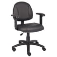 thumbnail image 1 of Boss Office Products Leather Deluxe Posture Chair with Adjustable Arms in Black, 1 of 6