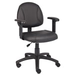 Boss Office Products Chaise en cuir de luxe avec bras réglables en noir
