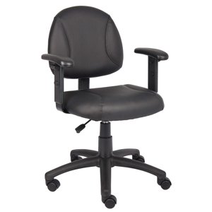Boss Office Products Chaise en cuir de luxe avec bras réglables en noir