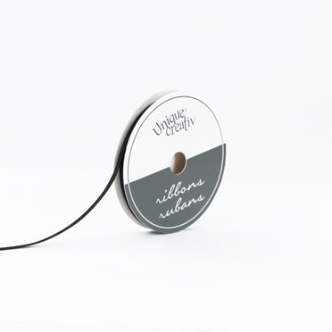 UNIQUE CREATIV Ribbon, Black, 100% Polyester, 3 mm × 9.1 m, 1 pc
