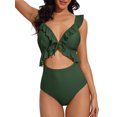 thumbnail image 1 of Charmo One Piece Bathing Suit for Women Ruffle Cut Out Swimsuits Strappy Monokinis, 1 of 6