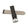 thumbnail image 4 of Extra Long (XL), 24mm Classic Leather Buffalo Pattern Watch Strap Band, Stainless Steel Buckle, 4 of 7