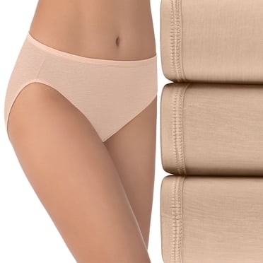 Vanity Fair Culotte Échancrée Illumination pour Femmes, Lot de 3, 9, Beige Rosé Multicolore