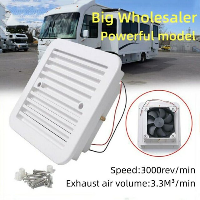 Exhaust Ventilation Fan Side Air Vent Caravan Motorhome RV Camper Van White,Powerful Model