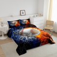 thumbnail image 3 of Erosebridal Baseball Player Bedding Toddler Comforter Set, Ice Fire Down Comforter, Sports Player Decor, Breathable 2pcs, 3 of 7