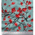 thumbnail image 1 of Soimoi Green Modal Satin Fabric Flying Woodpecker Bird Decor Fabric Printed Yard 42 Inch Wide, 1 of 3