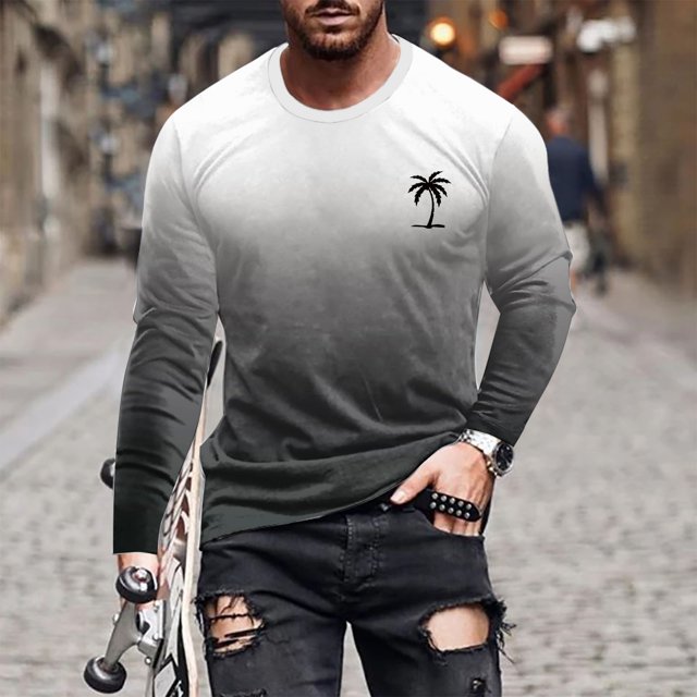 RXIRUCGD T-Shirt à Col Rond pour Hommes, Décontracté, Mode, Imprimé, Manches Courtes, Chandail, Gris Foncé, Taille : L