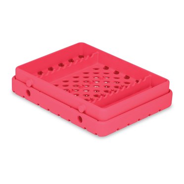 Practicon Cool Cassette 2 Silicone Autoclave Cassette for Dental Instruments, Size 10 Instrument Tray, Coral