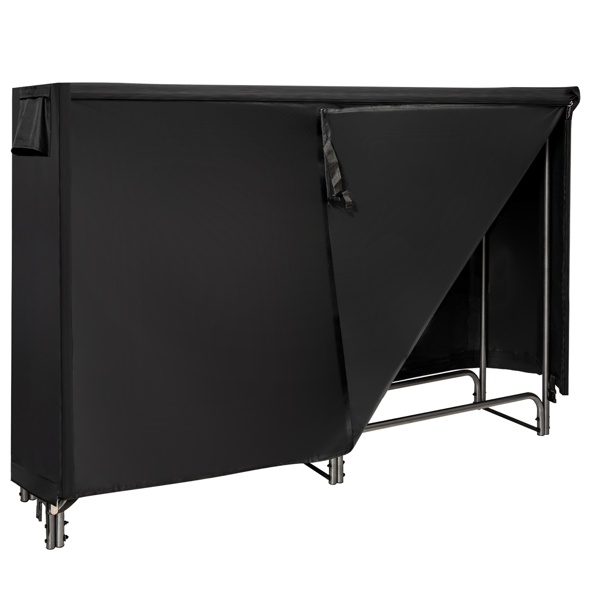 Costway 6FT Firewood Storage Log Rack Heavy Duty Iron Log Holder W/ Waterproof PVC Cover