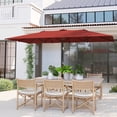 thumbnail image 2 of Outsunny 10ft Double-sided Patio Umbrella with Tilt, Adjustable Height, Red, 2 of 10