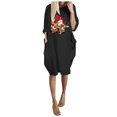 thumbnail image 2 of Styesk Robes pour Femmes la Mode Robe d'Hiver pour Femmes Grande Taille Ample avec Poches Robe de Noël Imprimée, 2 of 5