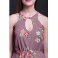 thumbnail image 3 of Bimba Floral Ladies Crew Neck Waist String Print Maxi Dress with Side Slits Summer Wear-XX-Large, 3 of 6
