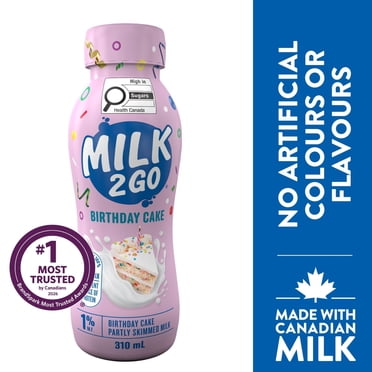 Milk2Go 1% M.F. Birthday Cake Partly Skimmed Milk