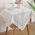 thumbnail image 3 of Lefu Nappe de Table Basse en Dentelle Blanche, Housse de Table Anti-Poussière, Armoire TV, Ménage, 3 of 5