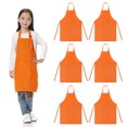 thumbnail image 1 of TOPTIE 6 Pack Kids Aprons with Pocket & Adjustable Strap, Child Chef Bib Apron for Kitchen Cooking Baking Painting-Orange-XXL, 1 of 7