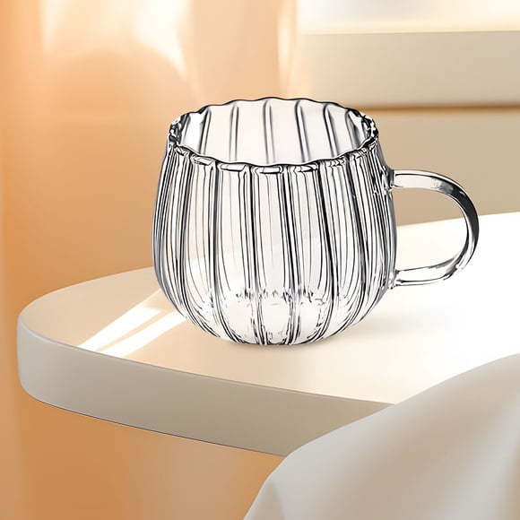 Borosilicate Glass Cup for Hot and Cold Drinks, Heat Resistant Coffee Mug, Transparent Tea Cup, Everyday Beverage Glass for Home Kitchen Use