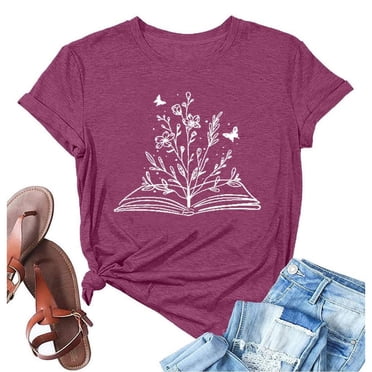LUOGENLI T-shirts pour Femme pour Femmes T-Shirt Décontracté à Imprimé Graphique Col Rond Manches Courtes T-Shirt Haut T-shirts pour Femmes T-shirts Graphiques Vêtements d'Été 4TG T-shirts pour Femmes T-shirts Graphiques Pâques Violet P