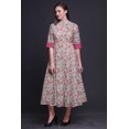 thumbnail image 4 of Bimba Floral Ladies Button Down Print Dress A-Line Cocktail Party Shirt Dress-Small, 4 of 5