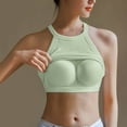 thumbnail image 2 of lcziwo Womens Tank Tops with Built in Bra Sleeveless Racerback Ribbed Shirts High Neck Slim Fitted Crop Top Prime Sales Green M, 2 of 8