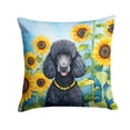 thumbnail image 1 of Black Poodle in Sunflowers Throw Pillow, 1 of 6