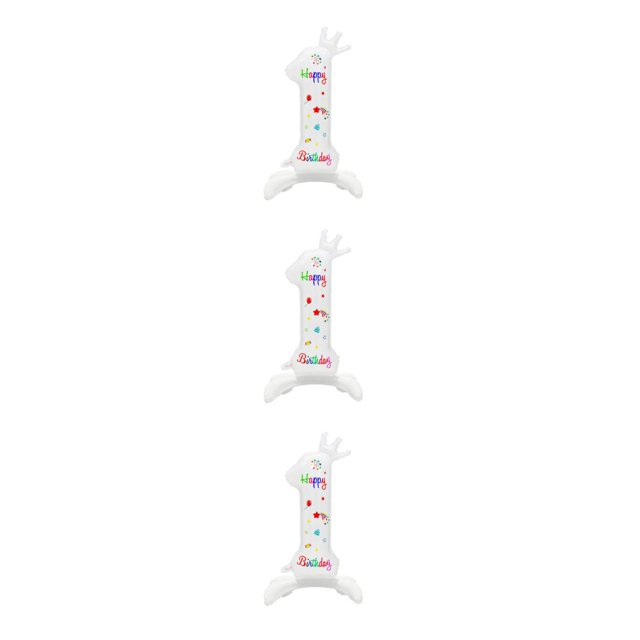 Thinsony Spherical And Beautiful White Digital Balloons - For Party Decorations Aluminum Number 1 3Set