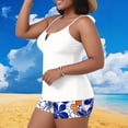 thumbnail image 1 of NSLGXD Women's Tankini Swimsuits Plus Size Modest Tummy Control Bathing Suit Adjustable Spaghetti Straps Soft Stretchy Tankinis with Boyshort White Bathing Suits,Size XL-5XL, 1 of 6