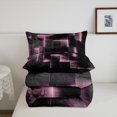 thumbnail image 4 of YST Neon Pink and Black Comforter&nbsp;Set Full for Girls Women,3D Square Geometric Bedding Set,Abstract Glowing Checkered Comforter&nbsp;Set Lightweight Soft,Grid Geometry Quilt Bed Set 3Pcs, 4 of 5