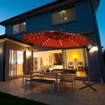 thumbnail image 3 of Costway 10FT Patio Offset Umbrella Solar LED 360degrees Rotation Orange, 3 of 10
