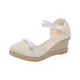 thumbnail image 2 of Weiqiqre Sandales à Enfiler pour Femmes Offres, Chaussures d'Été pour Dames à Plateforme à Talon Compensé à Bout Fermé Sandales Décontractées pour Femmes Rabais, 2 of 9