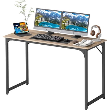 BestOffice Bureau d'Ordinateur Moderne pour Bureau à Domicile, Table d'Étude avec Structure en Métal, Blanc