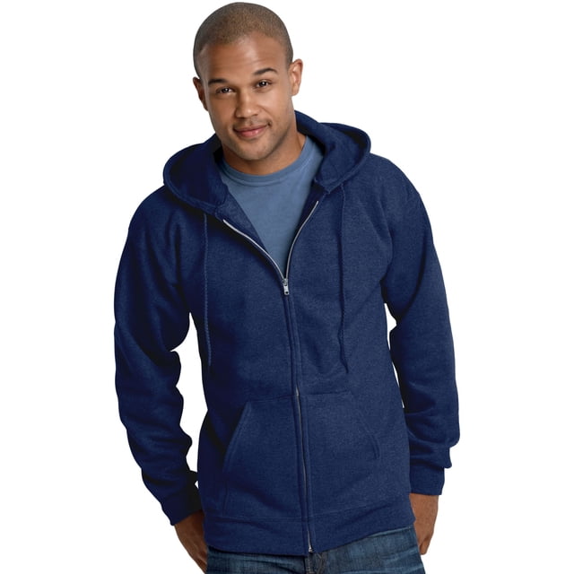 Hanes Ultimate Cotton Adult Fleece Full-Zip Hoodie , XL, Navy