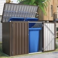 thumbnail image 1 of YODOLLA 46 Cu ft. Outdoor Horizontal Storage Shed in Brown with Multi-Opening Door Weather Resistant Metal Tool Shed, 1 of 8