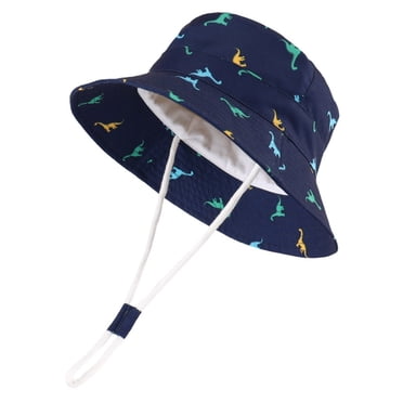 WUANDIXFA Infant Bucket Hat Baby Sun Hat UPF 50+ Sun Protective Toddler Bucket Hat Summer Kids Beach Hats Wide Brim Outdoor Play Hat for Boys Girls Navy,2-4 Years