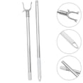 thumbnail image 4 of Long Reach Stick Pole with Hook Reach Pole Hook Garment Pole Stainless Steel Clothes Rod, 4 of 8
