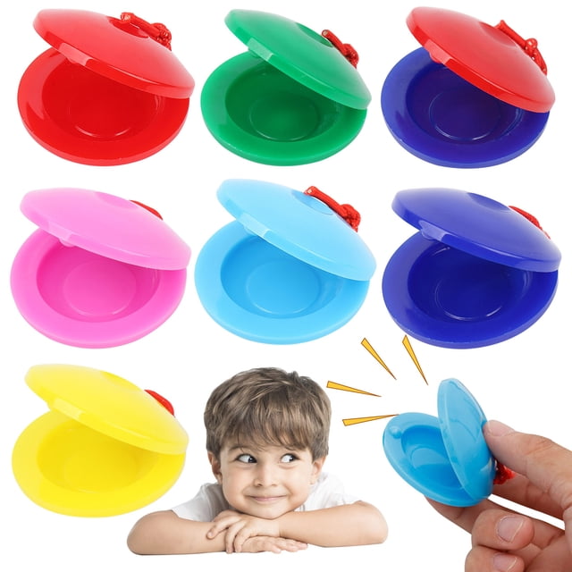 Plastic Finger Castanet - Lightweight, Smooth Surface & Musical Training - Percussion Toy for Kids' Hand-Eye Coordination